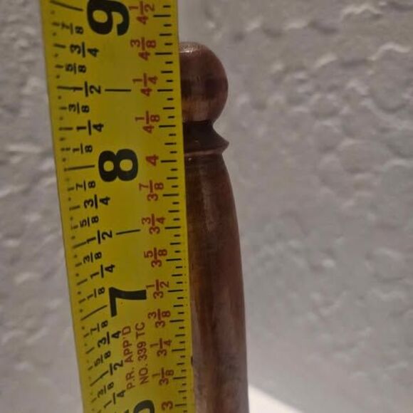 Long Wood Handled Dinner Bell School Bell 9" - Picture 3 of 4